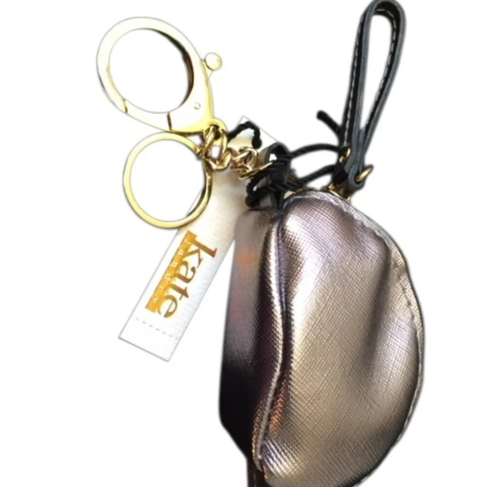 Kate Landry Iridescent Brown to Purple Coin Key Holder with Gold Hardware